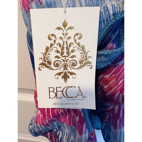 Becca Joshua Tree One-Piece Swimsuit Medium Plunge Neck Tie Back Adjustable NWT - Picture 9 of 10